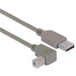 USB 2.0 线缆组件 ,  A 型公头 / 下直角 B 型公头 , 3.0m, 灰色的图片