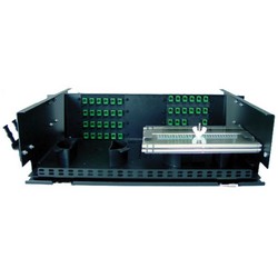 3U机架式安装光纤接线盒，带8 FSP系列子面板开口的图片