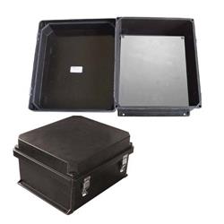 14×12×7英寸（35.6×30.5×17.8厘米）UL®认证NEMA-4X级防风雨接线盒，黑，带空白非金属安装板的图片