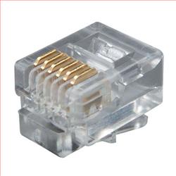水晶头，RJ12（6x6），圆形或扁平线缆，100个/袋的图片