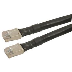 超6类屏蔽户外级线缆组件，RJ45/RJ45，黑，25英尺（7.6米）的图片