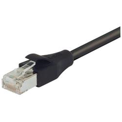低烟无卤屏蔽超6类线缆，RJ45/RJ45，26AWG多股，黑，50英尺（15.2米）的图片