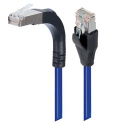屏蔽6类直角型跳线，堆叠式，蓝，7英尺（2.1米）的图片