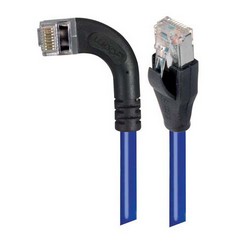 超5类屏蔽直角型跳线，直角左出线/直通，蓝，1英尺（0.3米）的图片