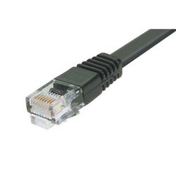 超5类扁平跳线，RJ45/RJ45，黑，5英尺（1.5米）的图片