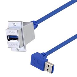 USB 3.0 A型ECF耦合器线缆，A型母头/90度下出线A型公头，36英寸（91.4厘米）的图片