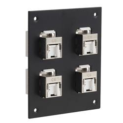 Universal Sub-Panel, 4 110 Shielded Category 6 Tool-less PoE+ Compliant Jacks的图片