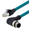 Category 5e M12 4 Position D code Double Shielded Industrial Cable, Right Angle M12 M / RJ45, 3.0m的图片