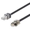 Category 7 S/FTP Die-Cast RJ45 Zero-Halogen TPU Jacket GigE Patch Cable, BLK, 1.0m的图片